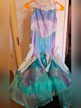 Girls Mermaid Costume Dress in Lavender, Aqua & Teal